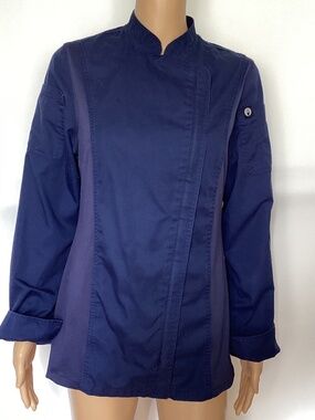 Chefworks Hartford Navy zip up women’s jacket Sz S